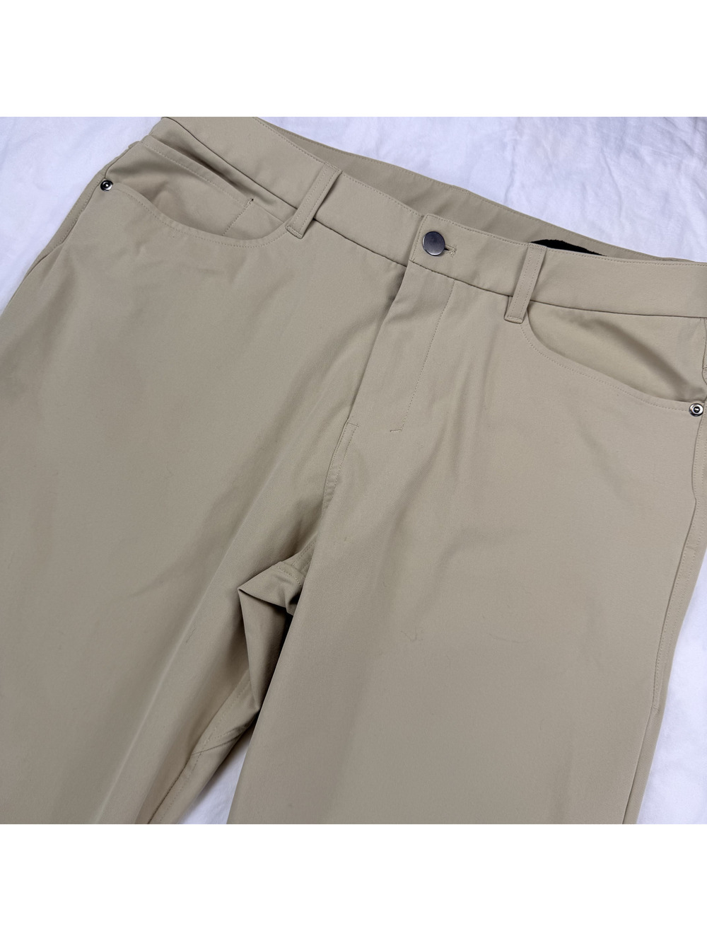 Lululemon ABC Classic Fit 5 Pocket Pants Mens 33x28 Khaki Tan Warpstreme